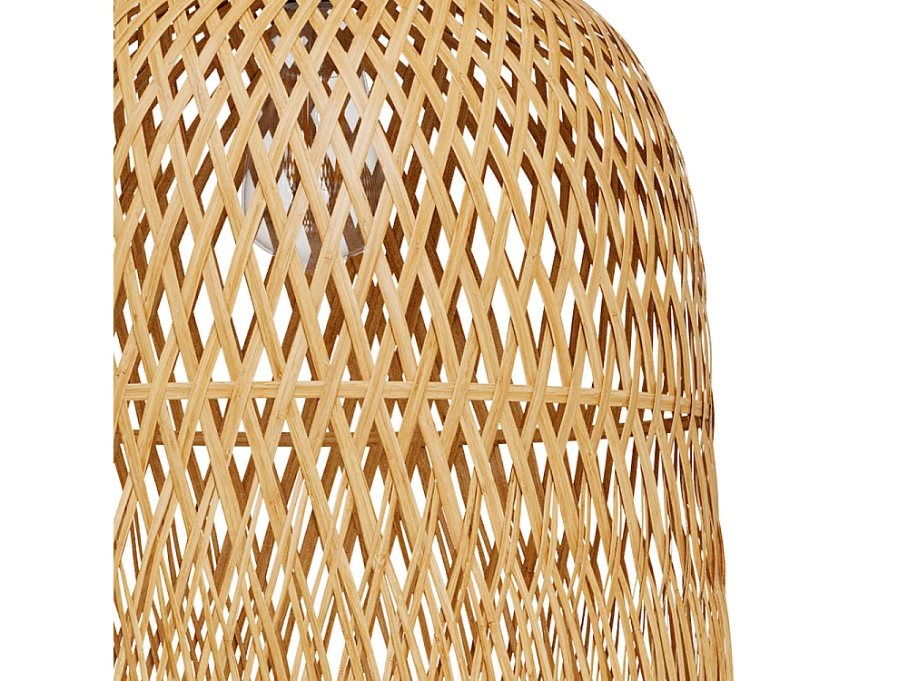 Lámpara colgante de bambú natural y metal - Dorva