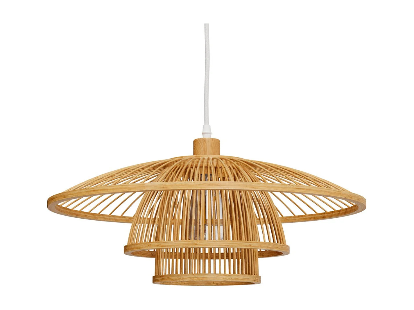 Lámpara de techo de bambú natural y metal D50 cm - Mirabel