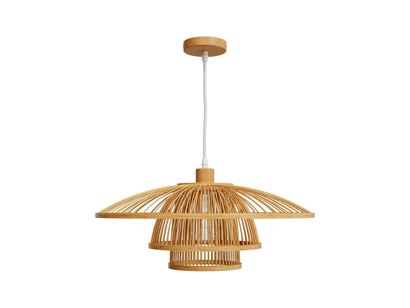 Suspension en bambou naturel et métal D50 cm - Mirabel