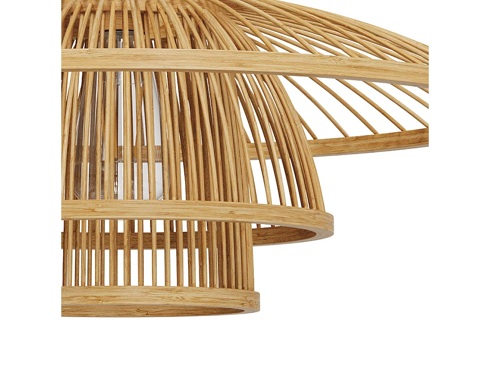 Lámpara de techo de bambú natural y metal D50 cm - Mirabel