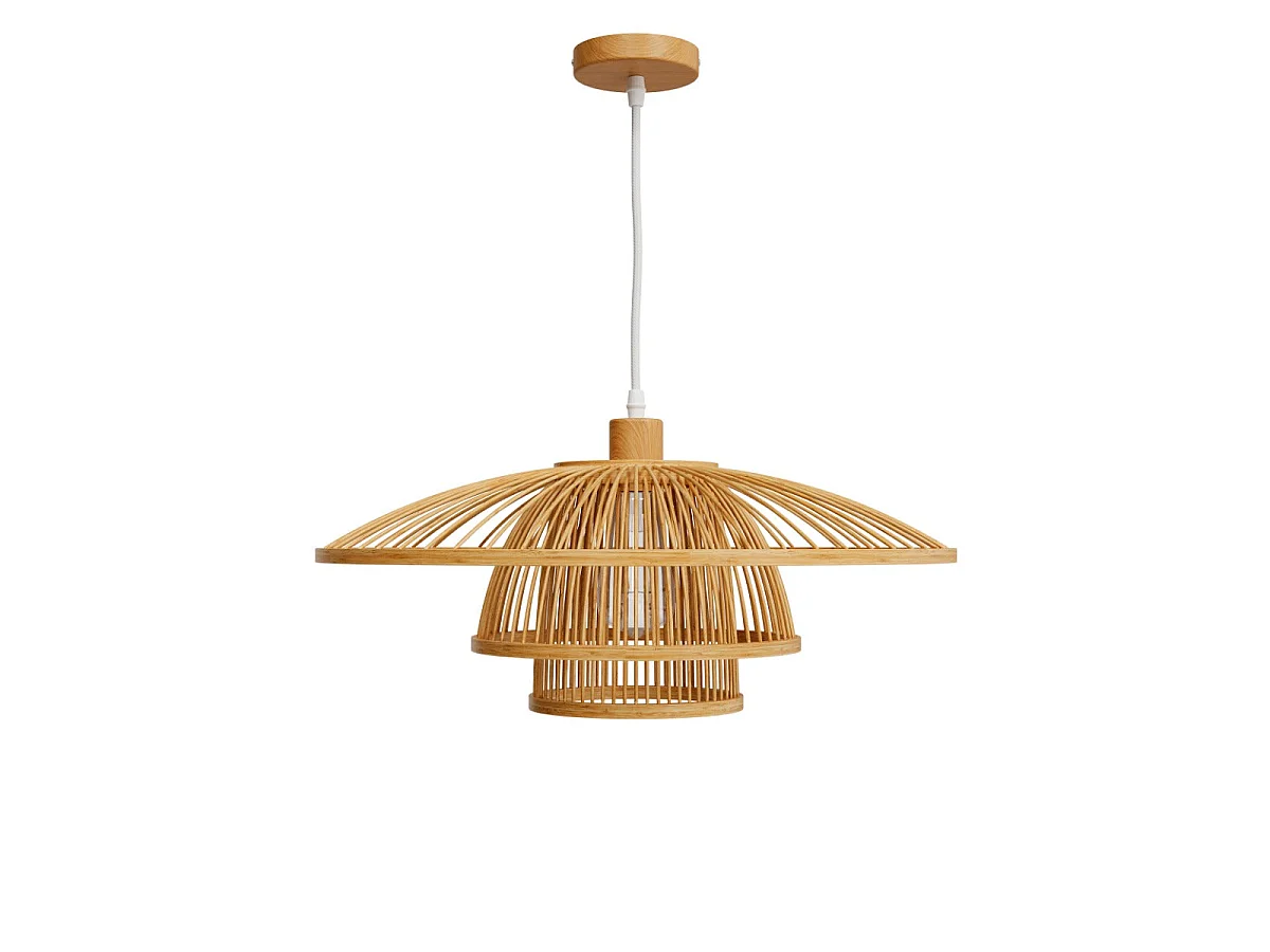 Sospensione in bambù naturale e metallo D50 cm - Mirabel