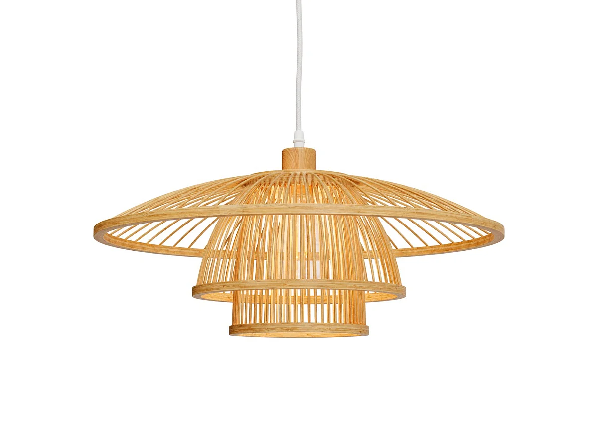 Sospensione in bambù naturale e metallo D50 cm - Mirabel