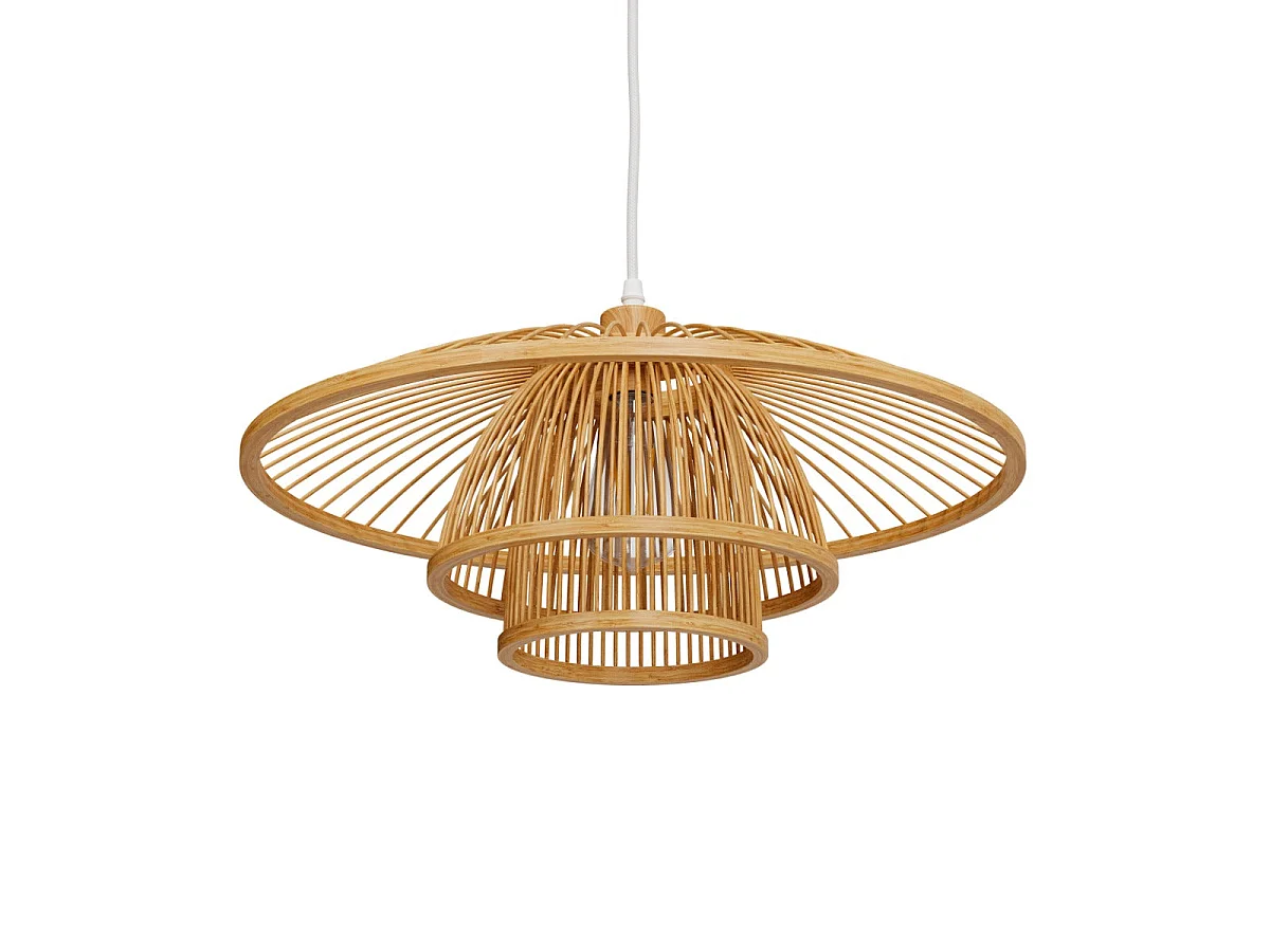 Sospensione in bambù naturale e metallo D50 cm - Mirabel