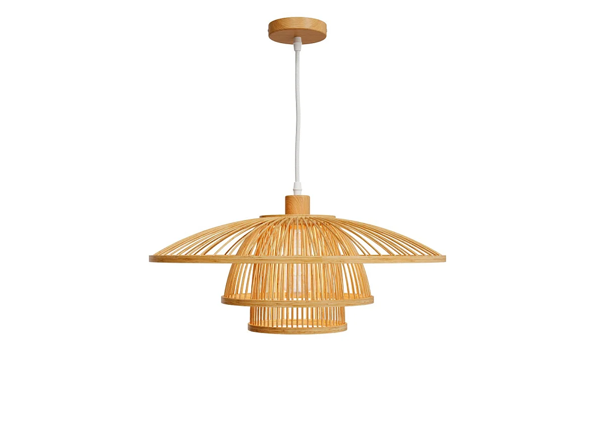 Sospensione in bambù naturale e metallo D50 cm - Mirabel