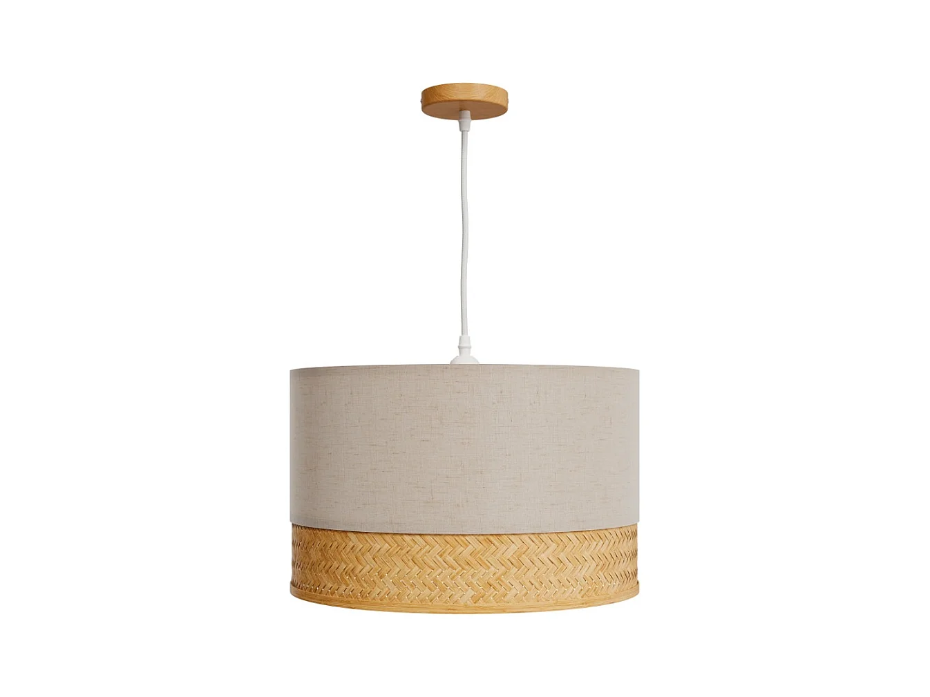 Suspension en bambou naturel, papier et métal D40 cm - Baikal