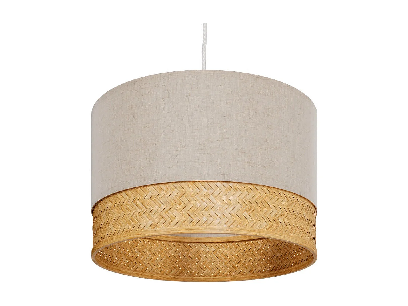 Suspension en bambou naturel, papier et métal D40 cm - Baikal