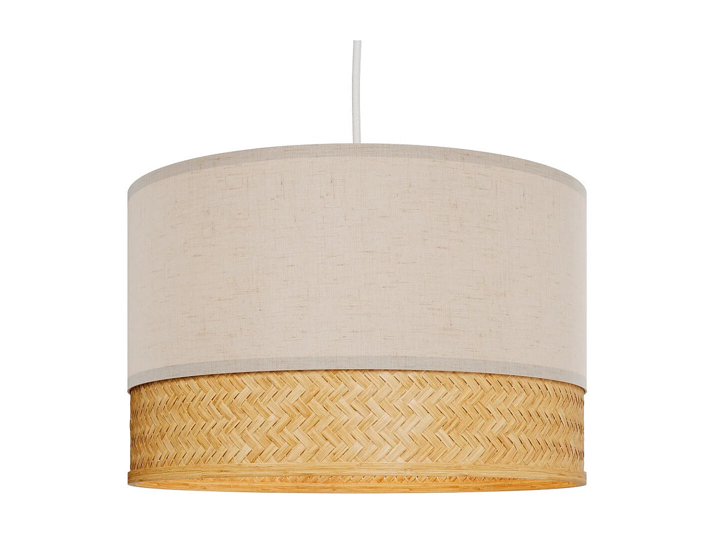Lámpara colgante de bambú natural, papel y metal D40 cm - Baikal