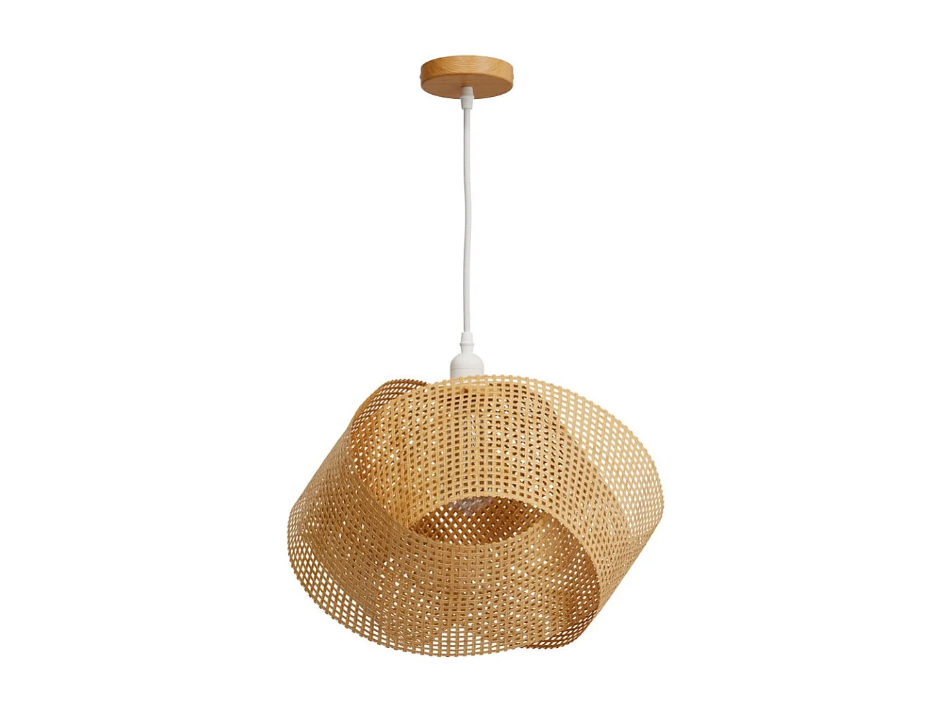 Lampada a sospensione in bambù naturale e metallo D40 cm - Orta