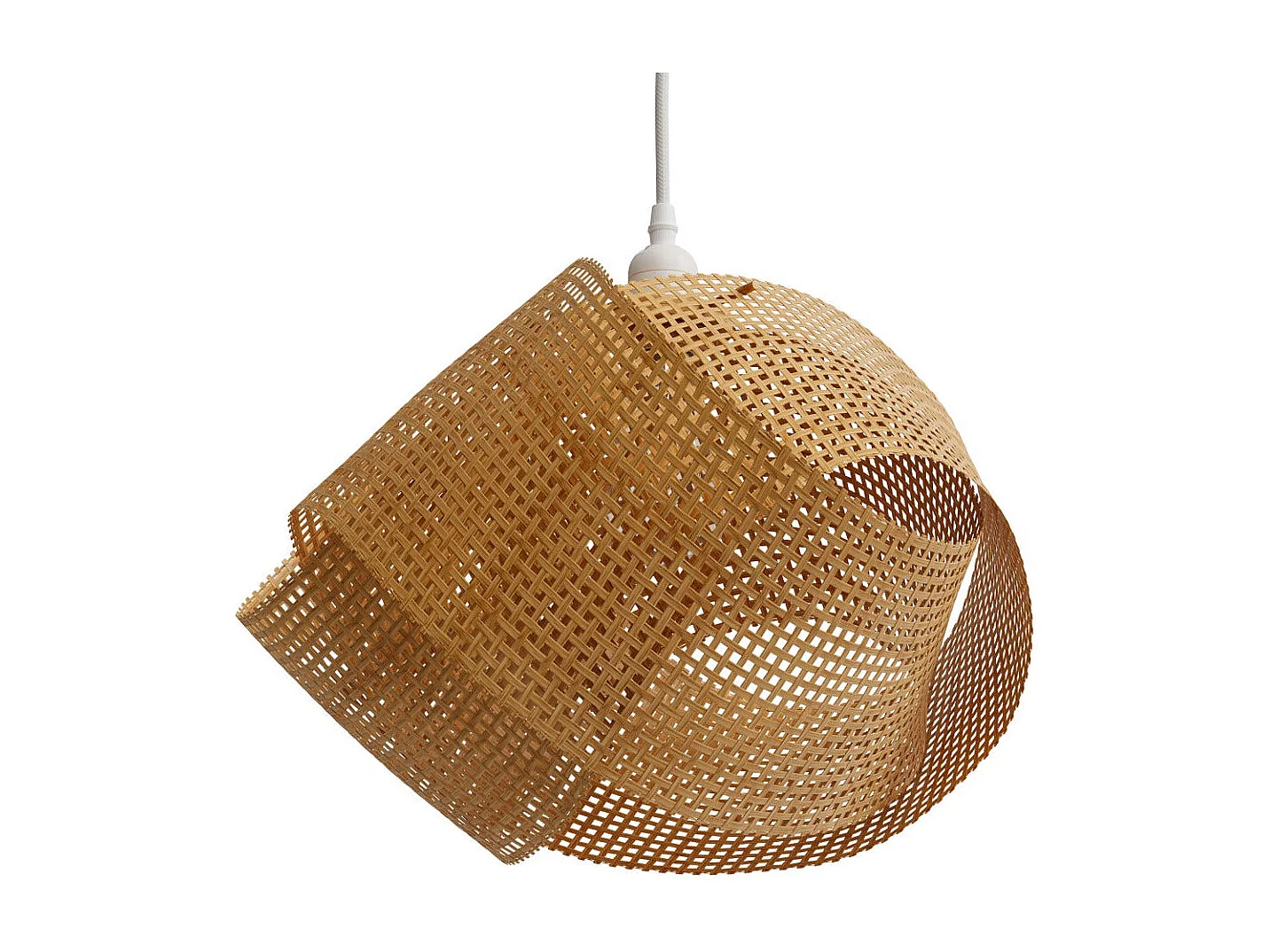 Lampada a sospensione in bambù naturale e metallo D40 cm - Orta