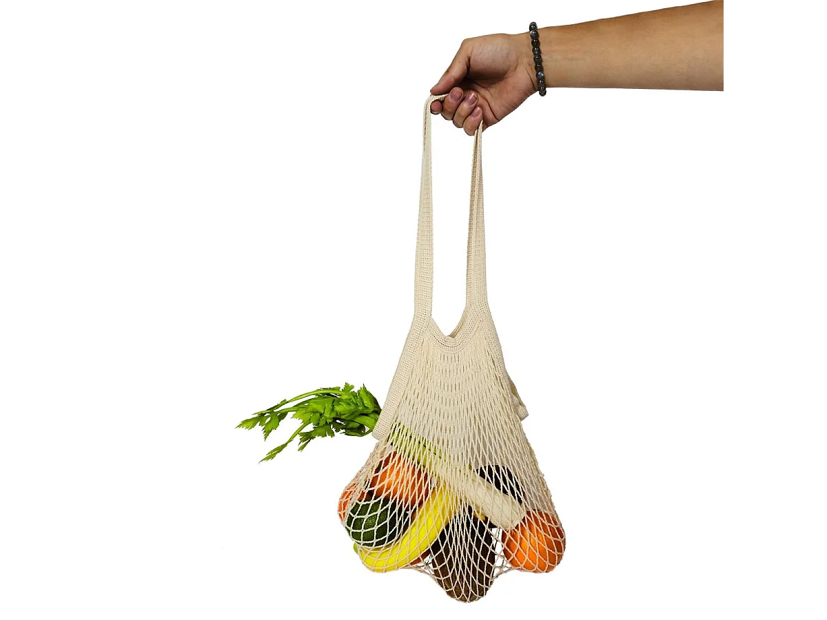 Filet à Provisions en Coton "Green Spirit" 36cm Blanc