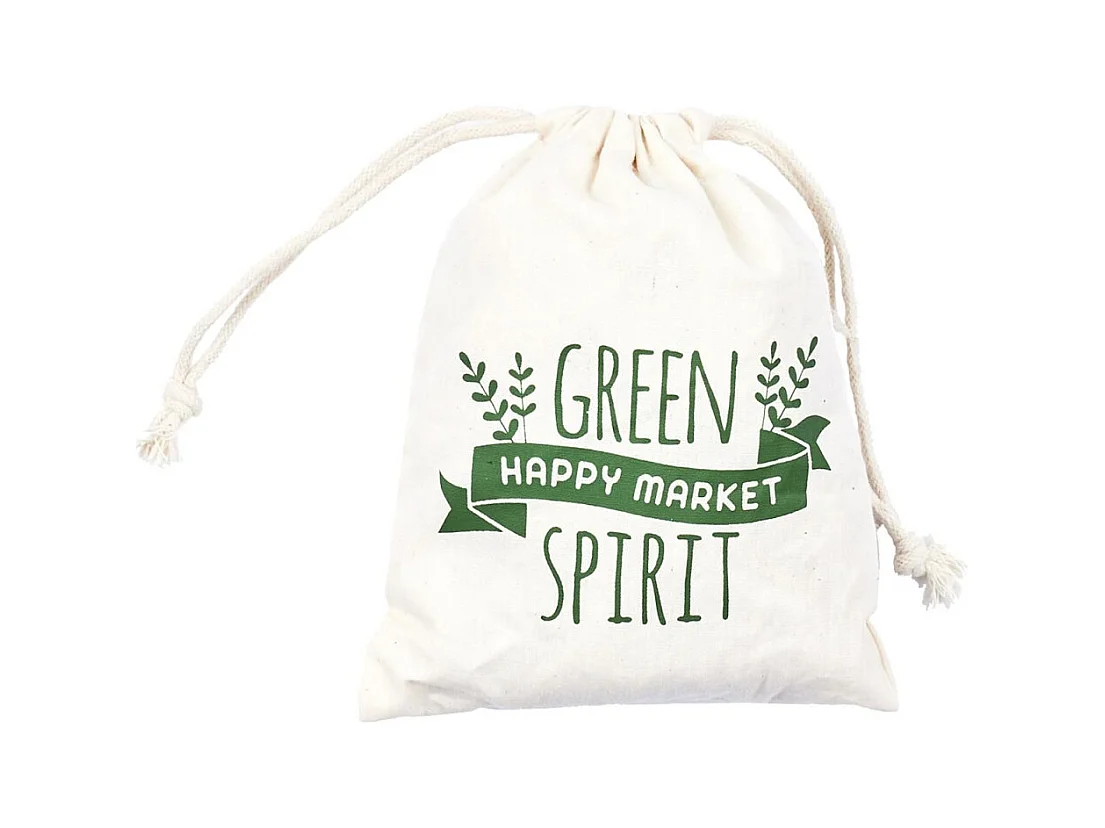 Filet à Provisions en Coton "Green Spirit" 36cm Blanc