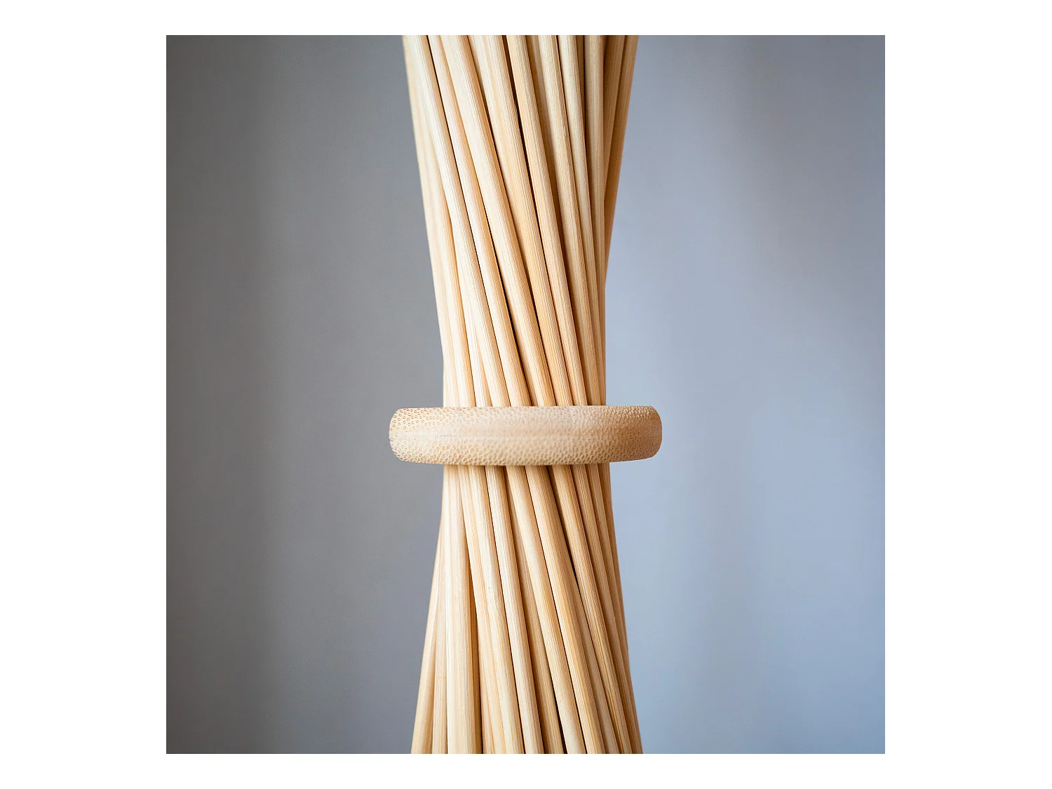 Lámpara de pie de bambú natural - Huron