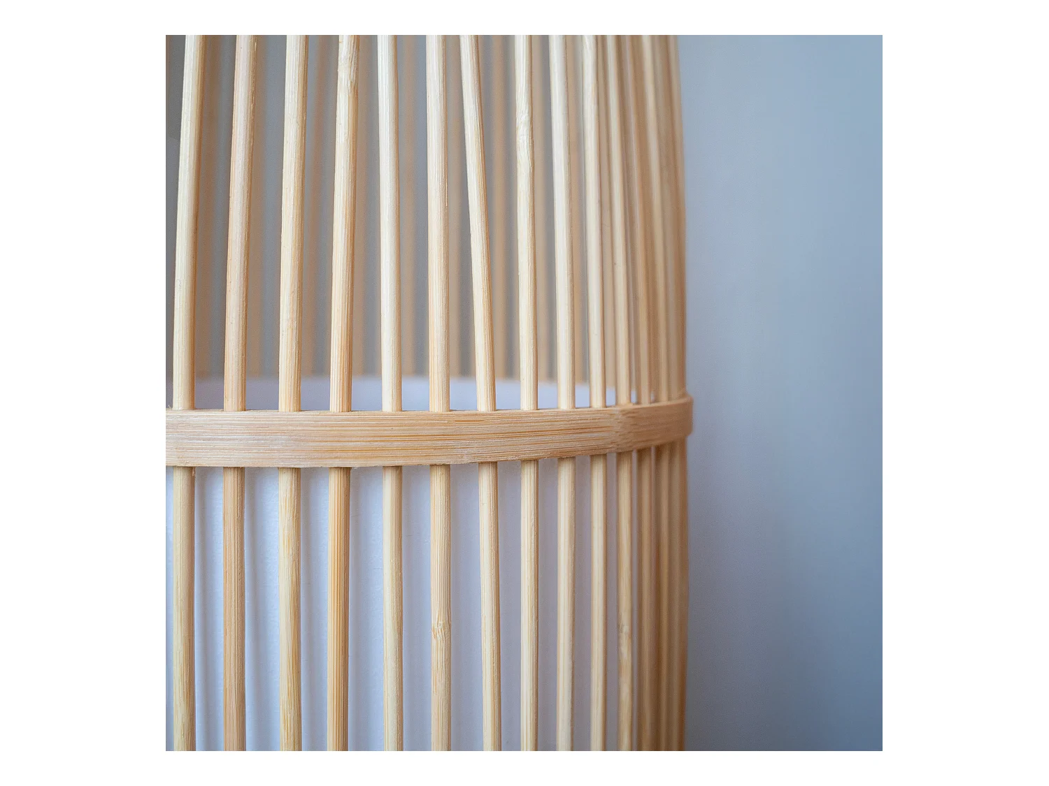 Lámpara de pie de bambú natural - Huron