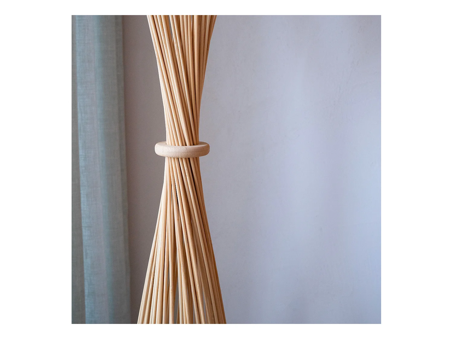 Lámpara de pie de bambú natural - Huron