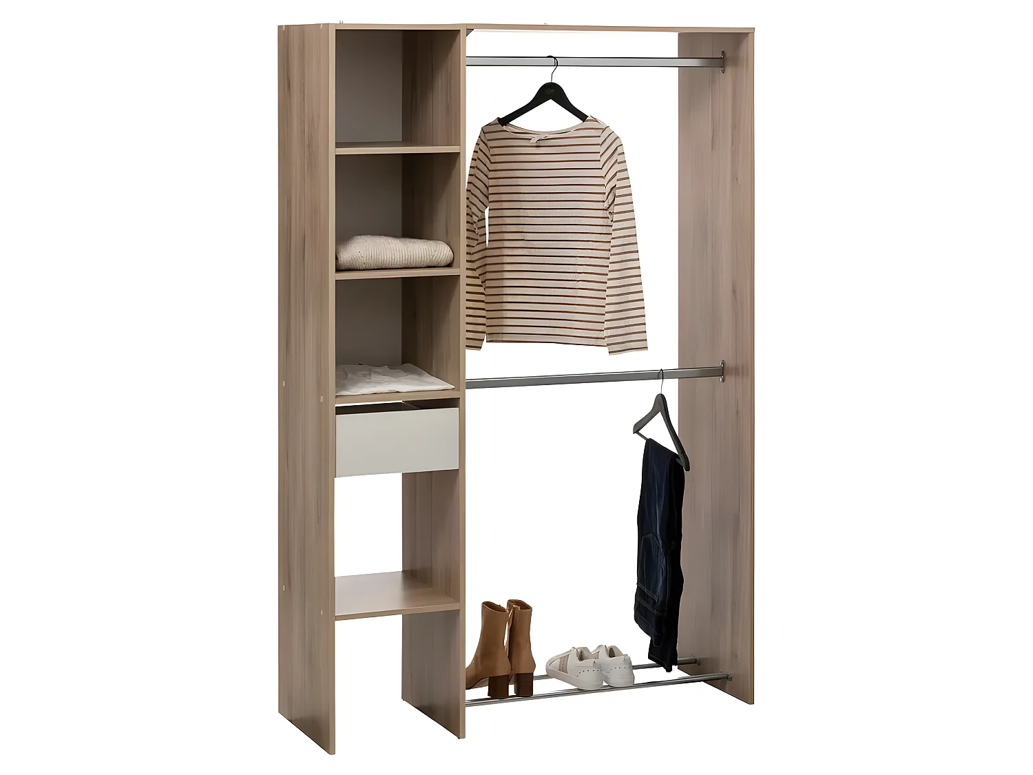 Dressing 2 Penderies "Dika" 118cm Naturel