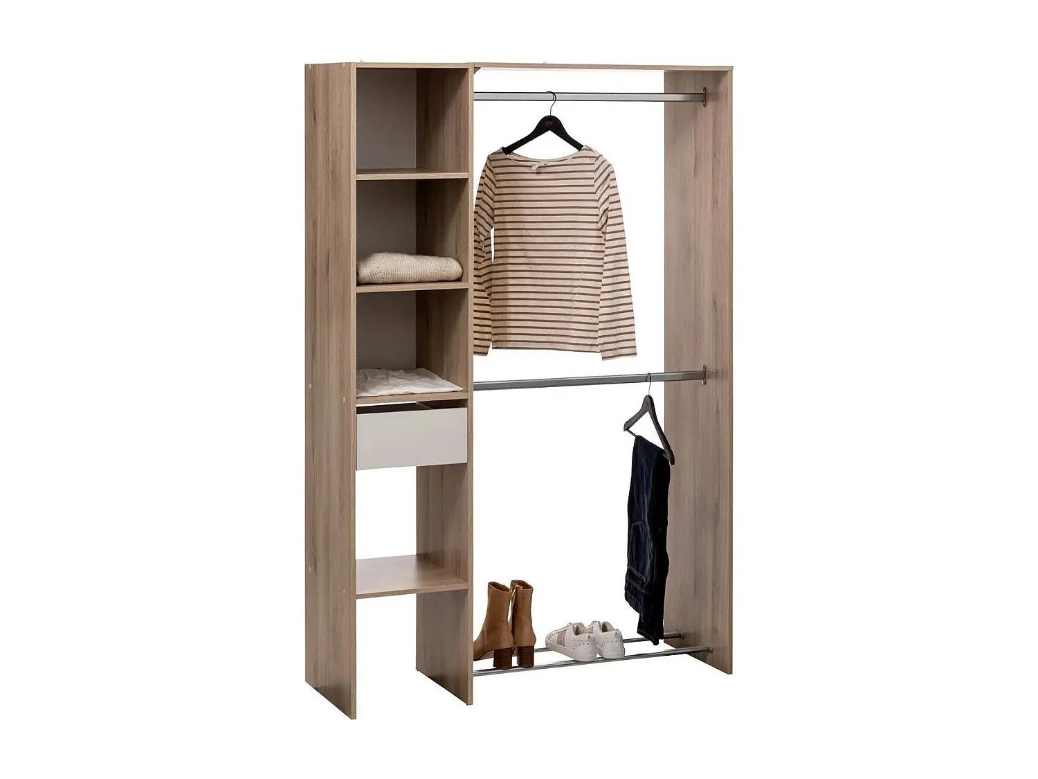 Dressing 2 Penderies "Dika" 118cm Naturel