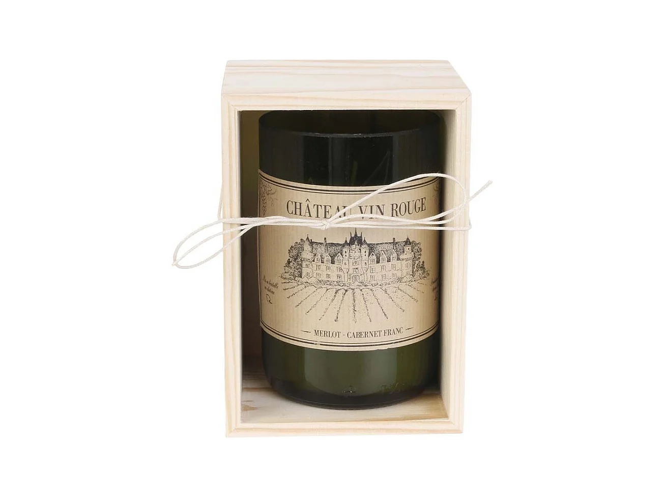 Bougie senteur bois de Santal en coffret oenologie Château vin rouge