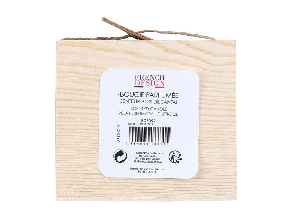 Bougie senteur bois de Santal en coffret oenologie Château vin rouge