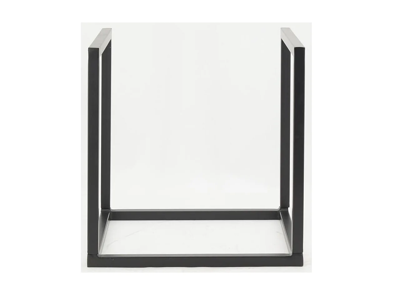 Porte-bûches en métal noir