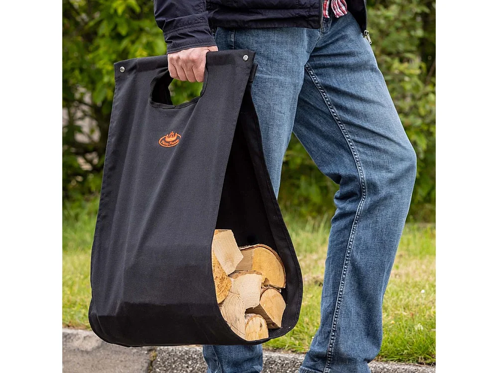 Porte bûches en tissu avec support en métal