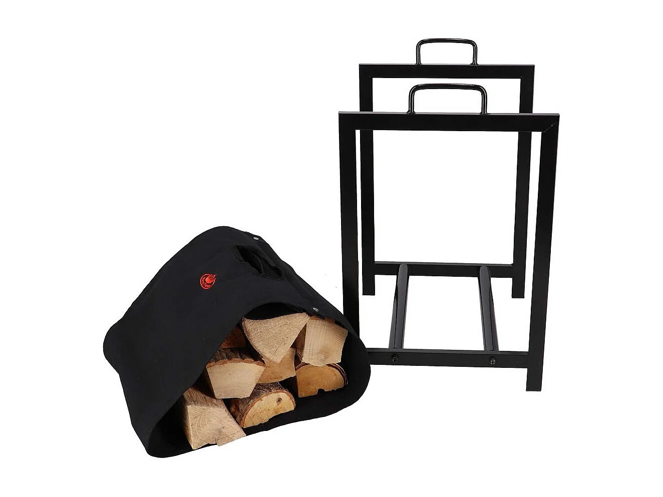 Porte bûches en tissu avec support en métal
