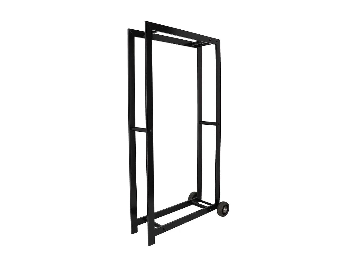 Porte bûches en métal avec 2 roues