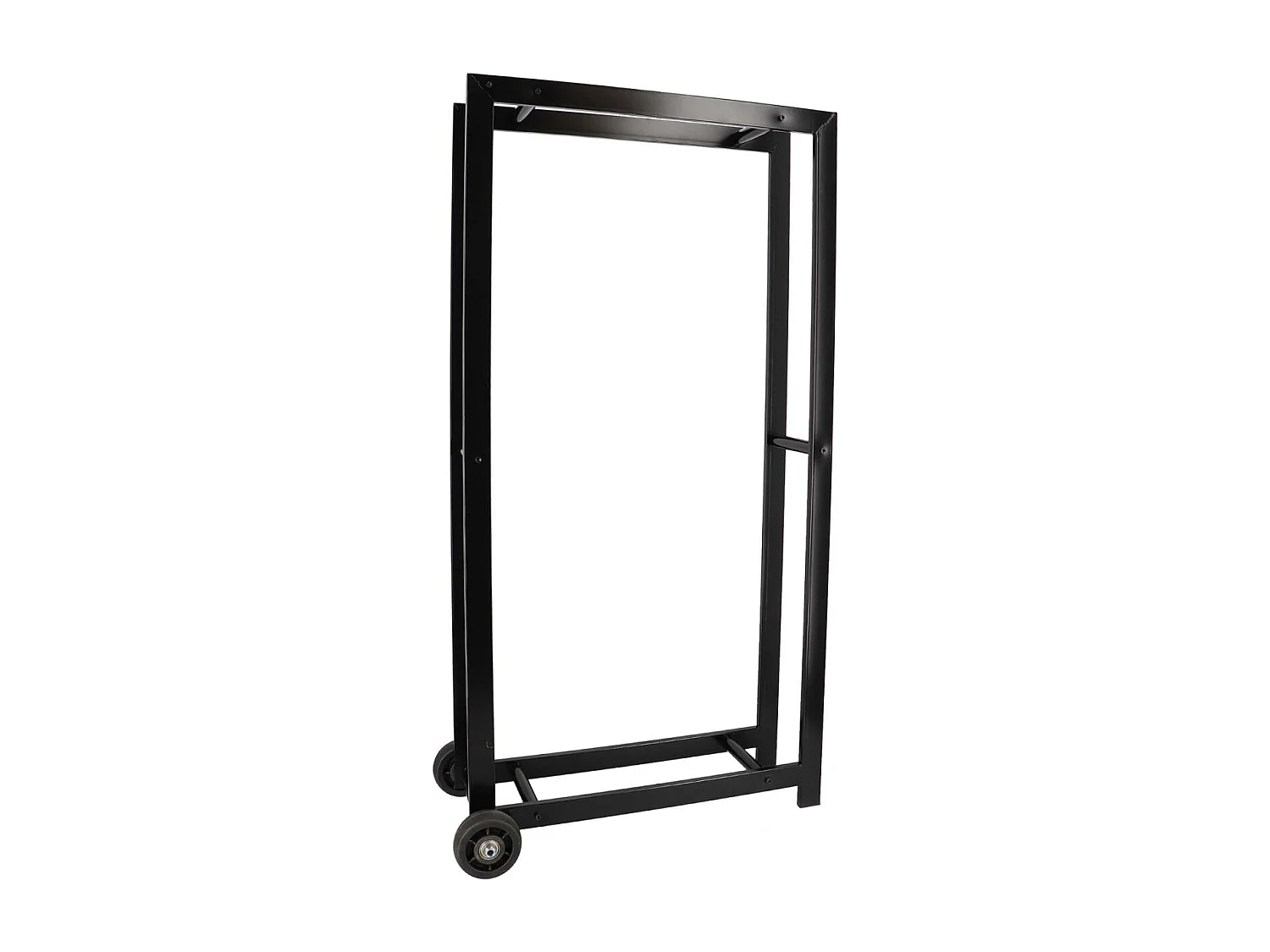 Porte bûches en métal avec 2 roues