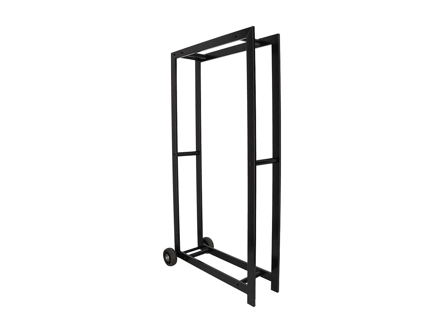 Porte bûches en métal avec 2 roues