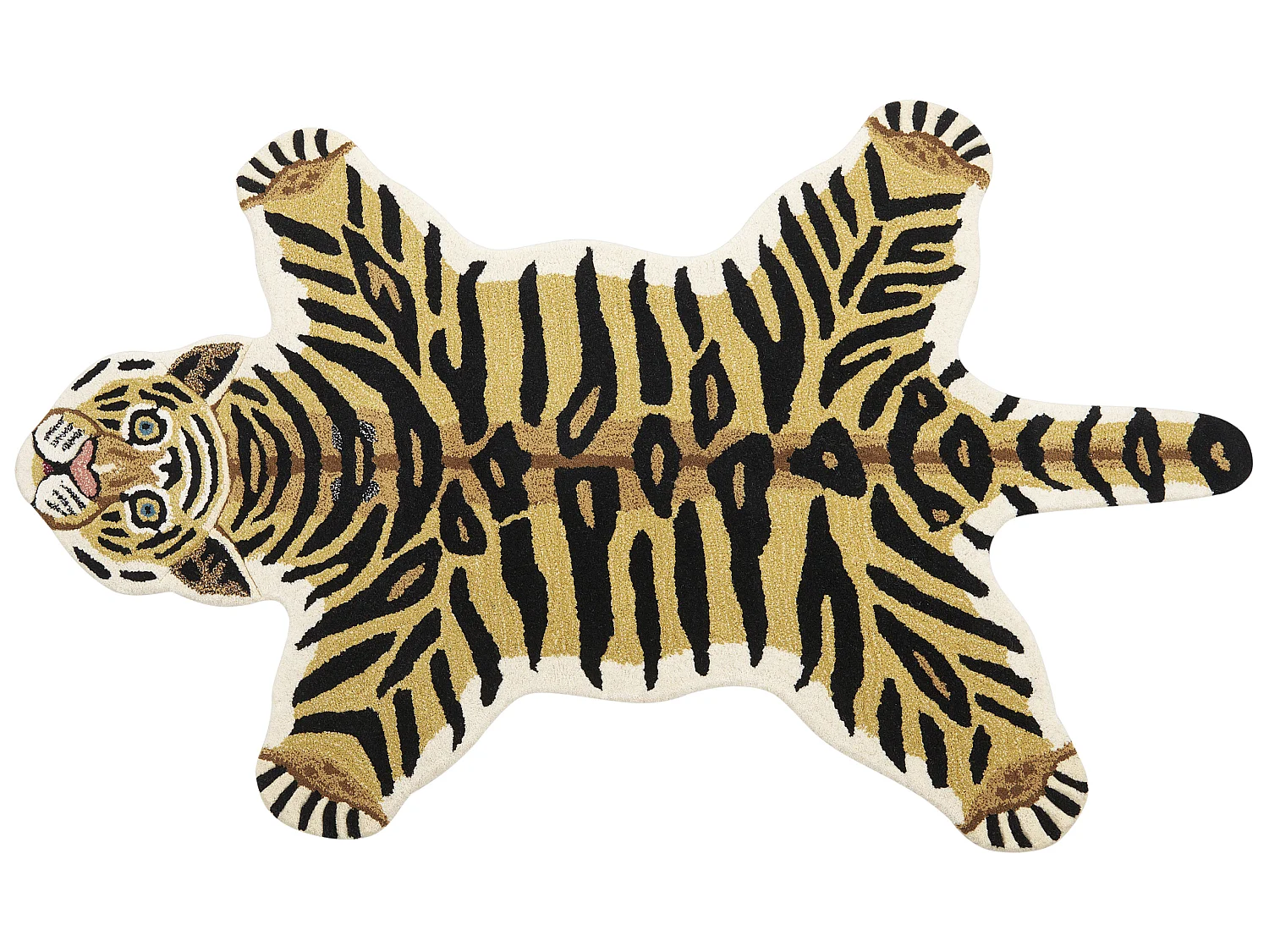 Tapis pour enfants en laine beige 100 x 160 cm tigre SHERE