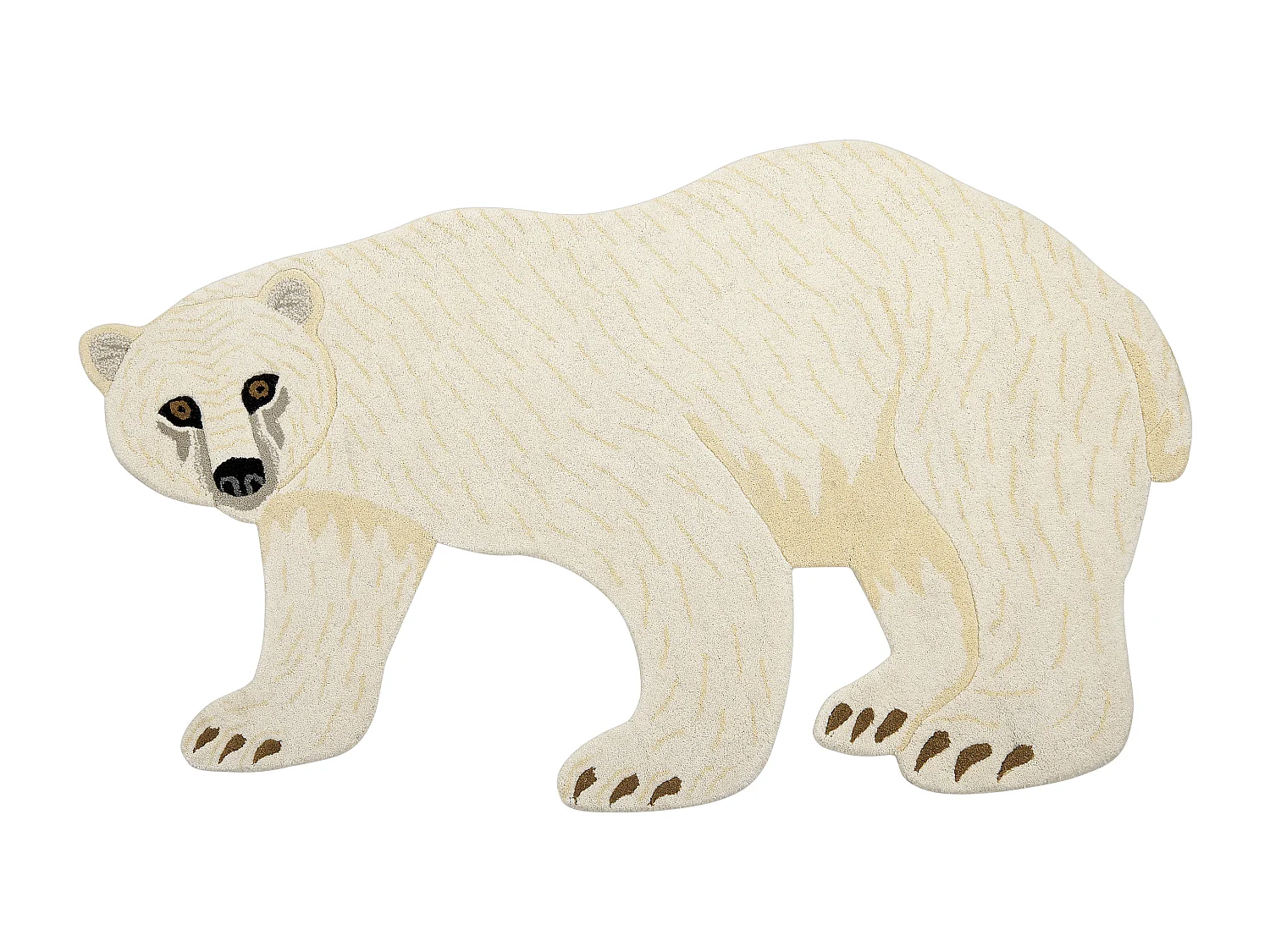 Tapis pour enfants en laine blanc 100 x 160 cm ours polaire IOREK