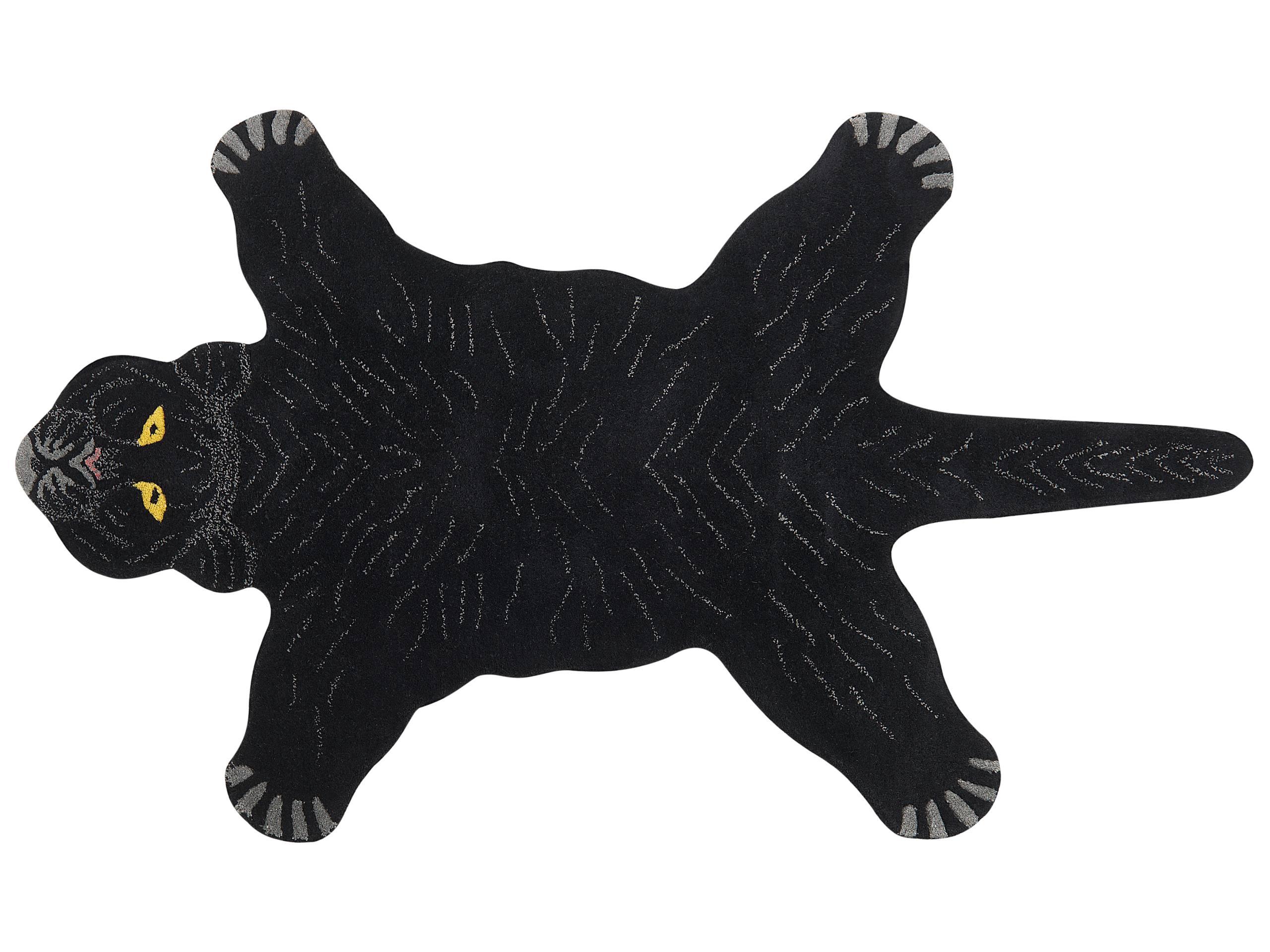 Tapis pour enfants en laine noir 100 x 160 cm panthère BAGHEERA