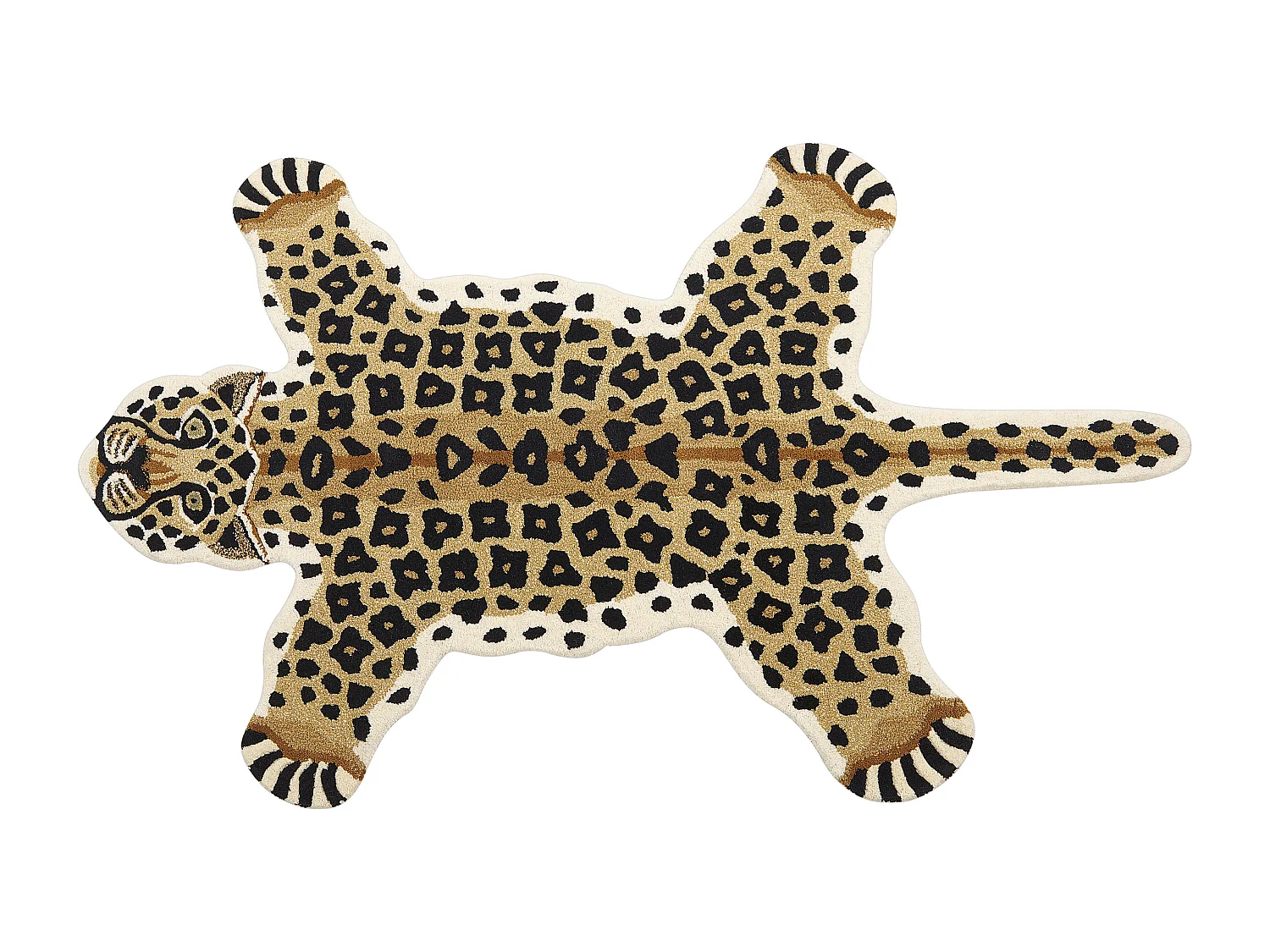 Vloerkleed luipaard wol beige 100 x 160 cm AZAAD