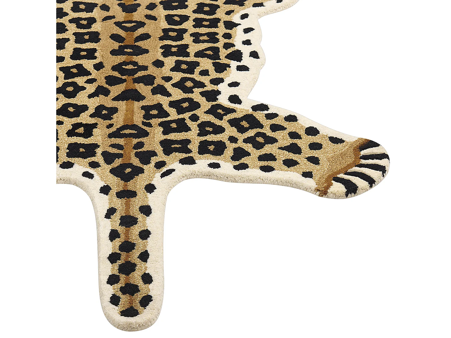 Vloerkleed luipaard wol beige 100 x 160 cm AZAAD