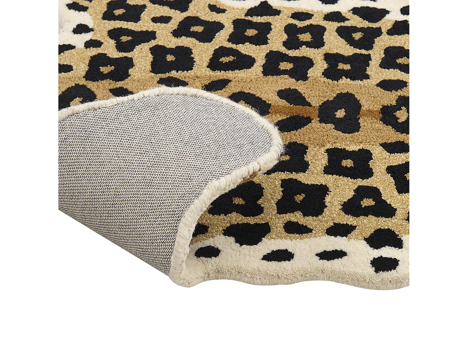 Vloerkleed luipaard wol beige 100 x 160 cm AZAAD