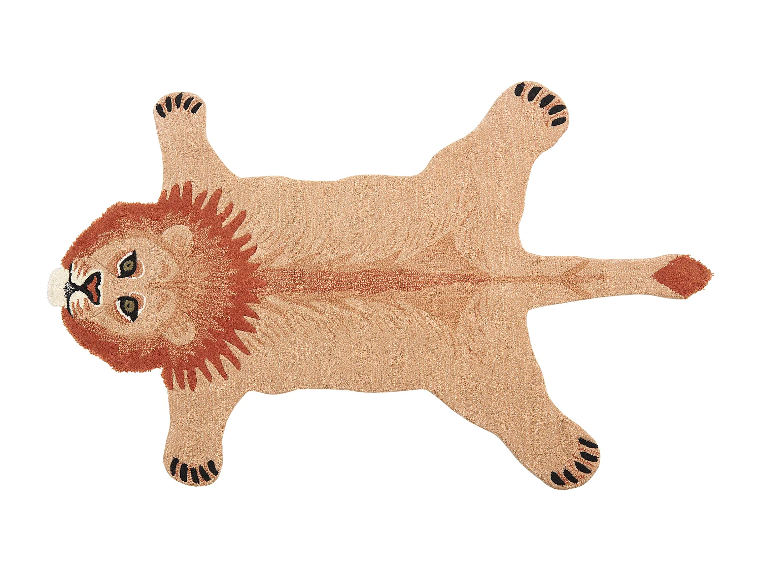 Tapis pour enfants en laine beige 100 x 160 cm lion MUFASA