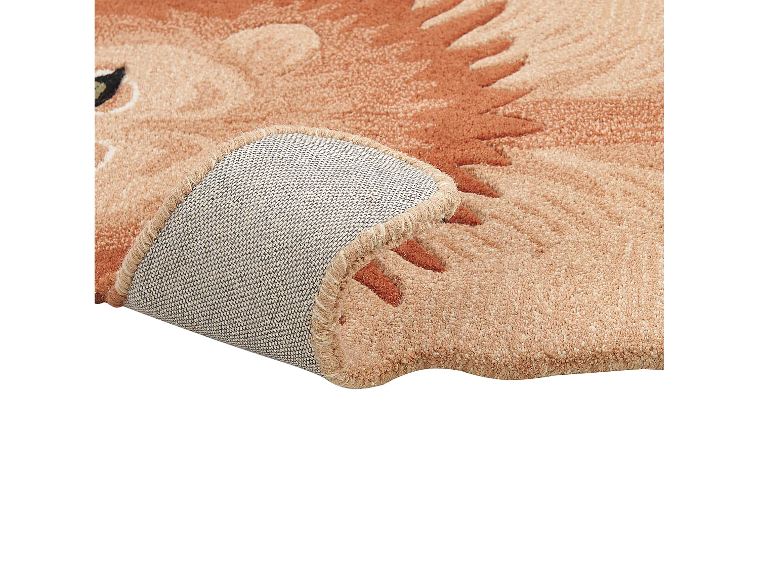 Tapis pour enfants en laine beige 100 x 160 cm lion MUFASA