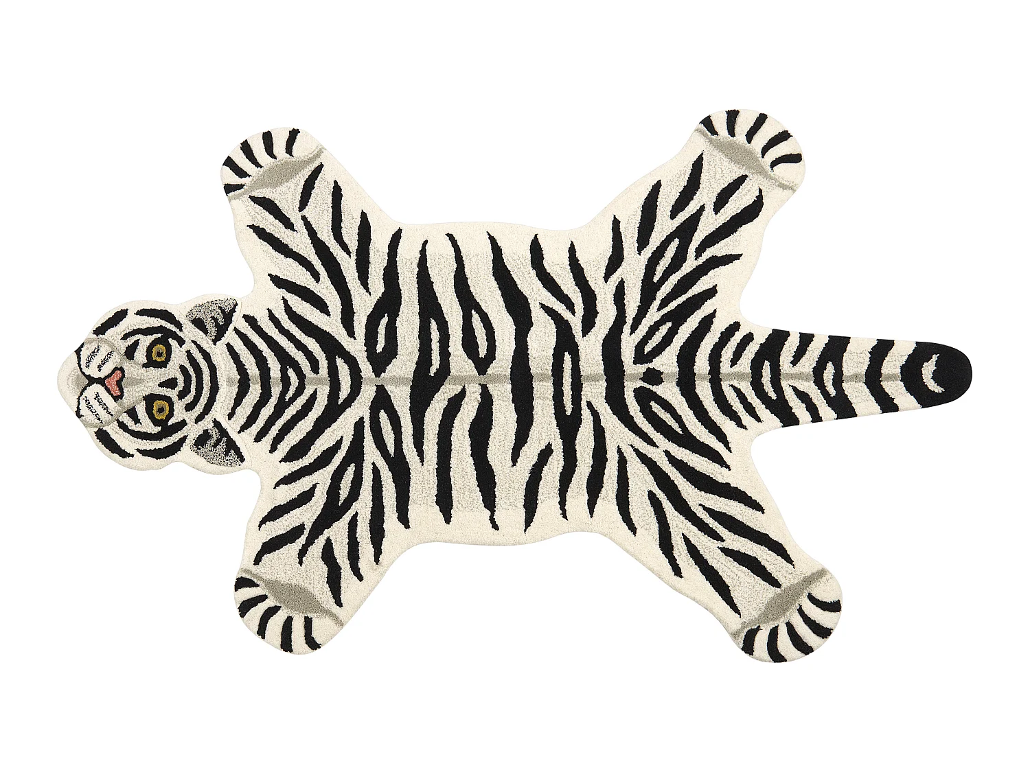 Vloerkleed wol zwart/wit 100 x 160 cm SHERE