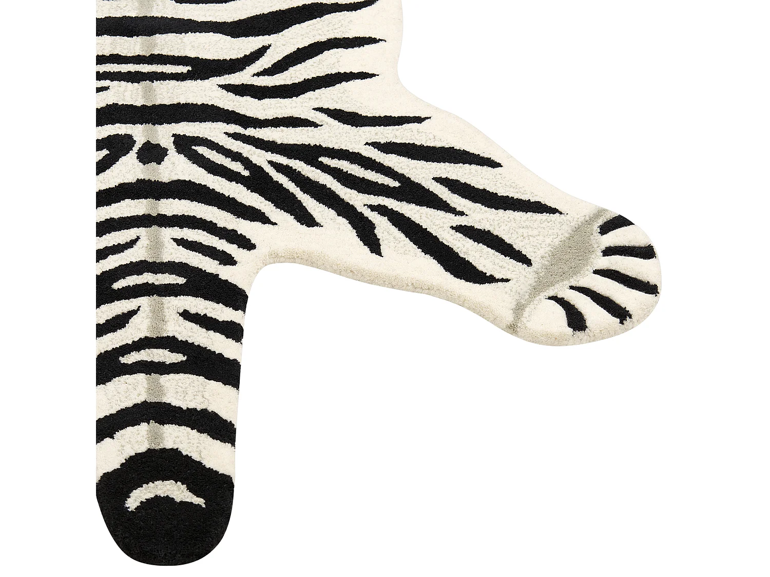 Vloerkleed wol zwart/wit 100 x 160 cm SHERE