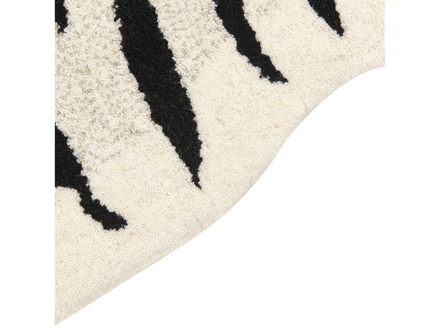 Vloerkleed wol zwart/wit 100 x 160 cm SHERE