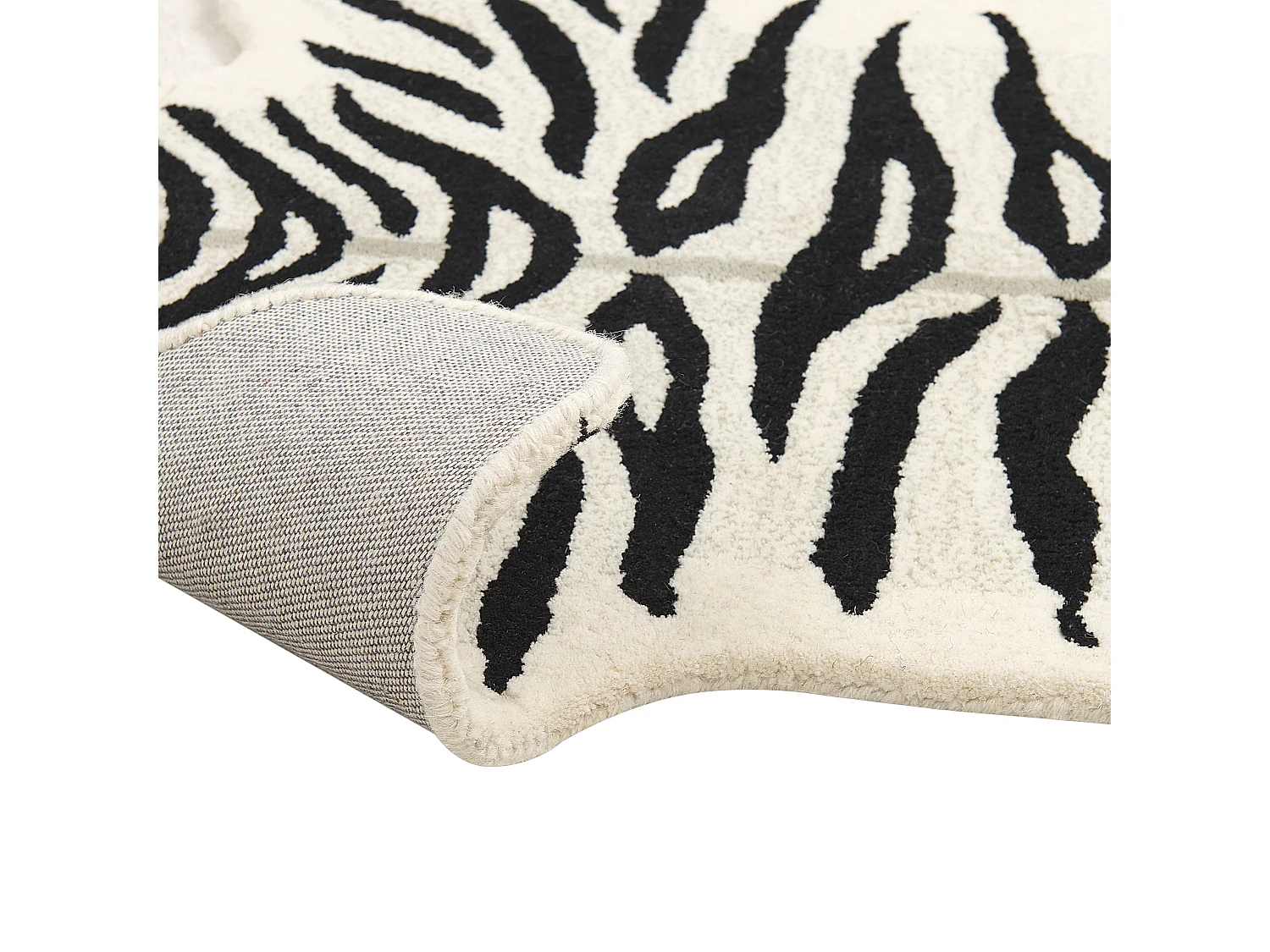 Vloerkleed wol zwart/wit 100 x 160 cm SHERE