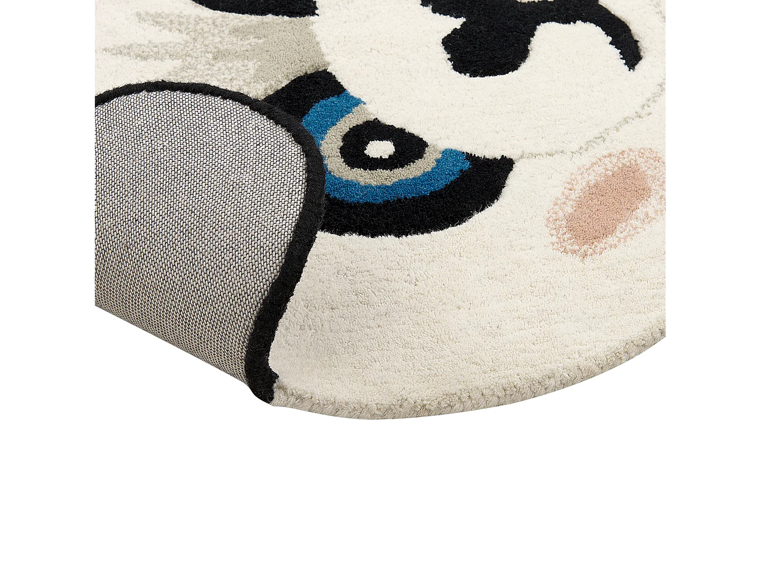 Kinderteppich Wolle schwarz / weiss 100 x 160 cm Pandamotiv JINGJING