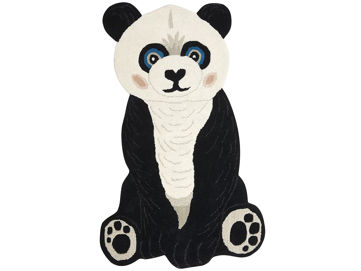 Vloerkleed panda wol zwart/wit 100 x 160 cm JINGJING
