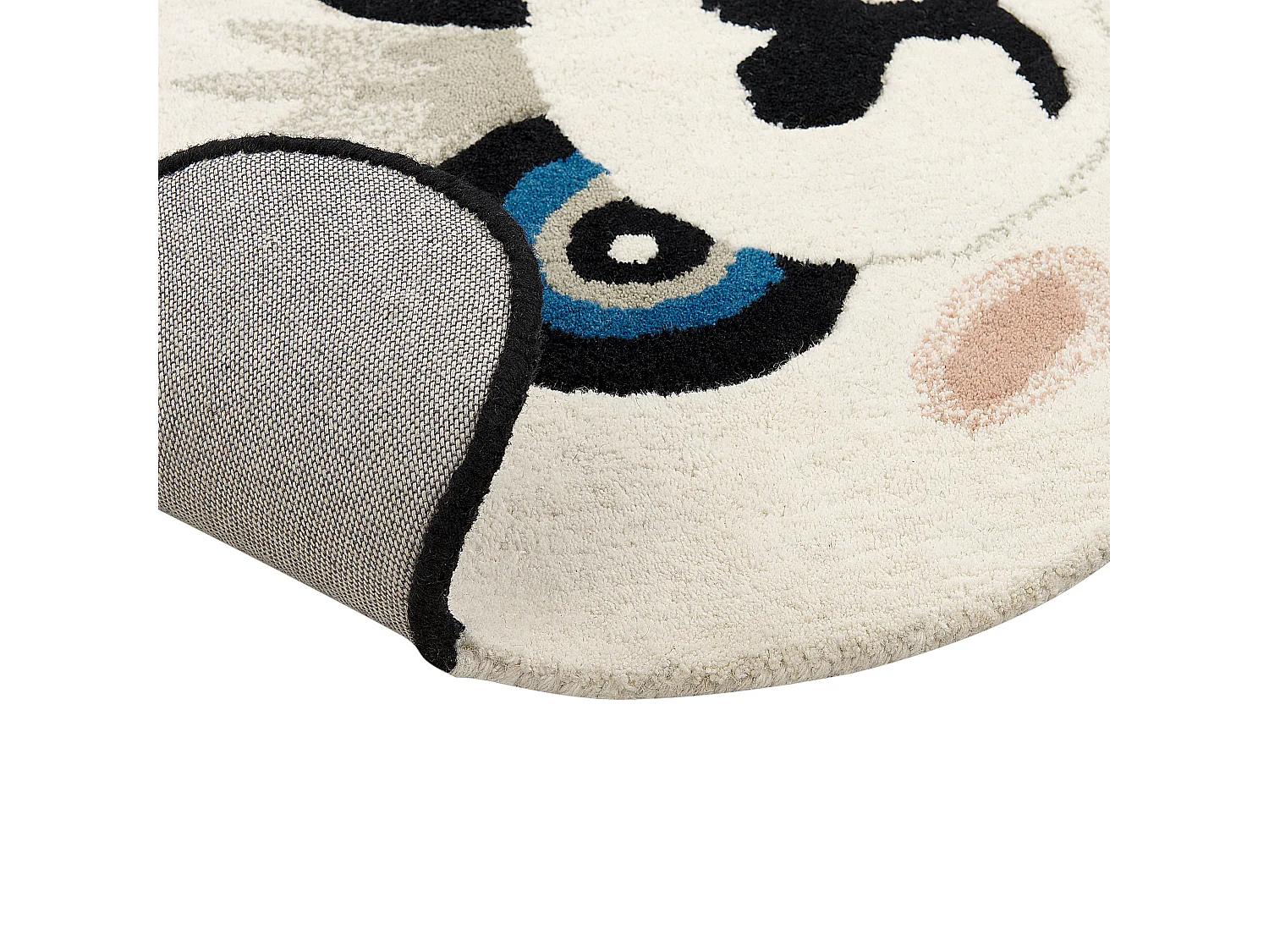 Vloerkleed panda wol zwart/wit 100 x 160 cm JINGJING