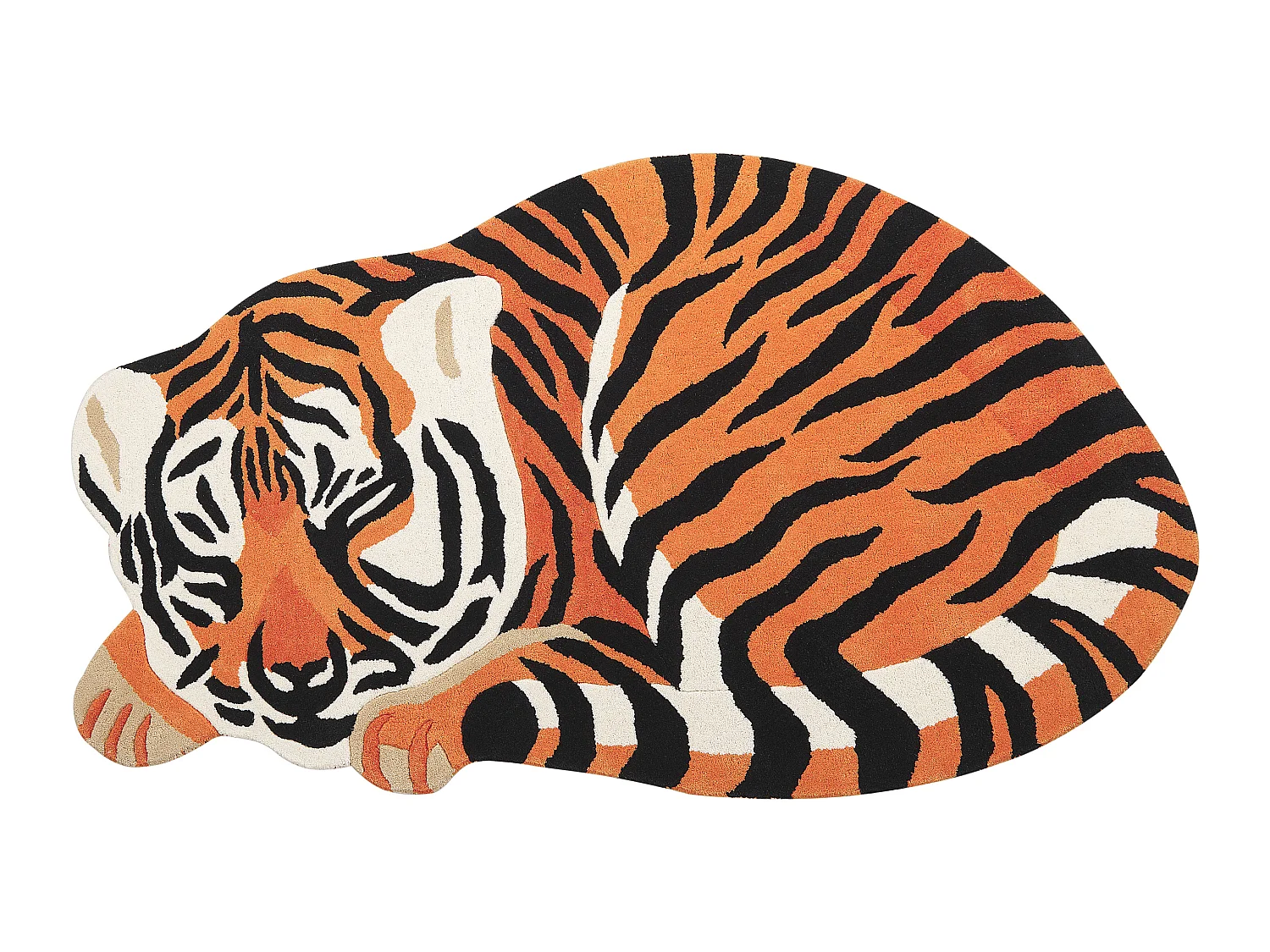 Vloerkleed tijger wol oranje 100 x 155 cm RAJAH