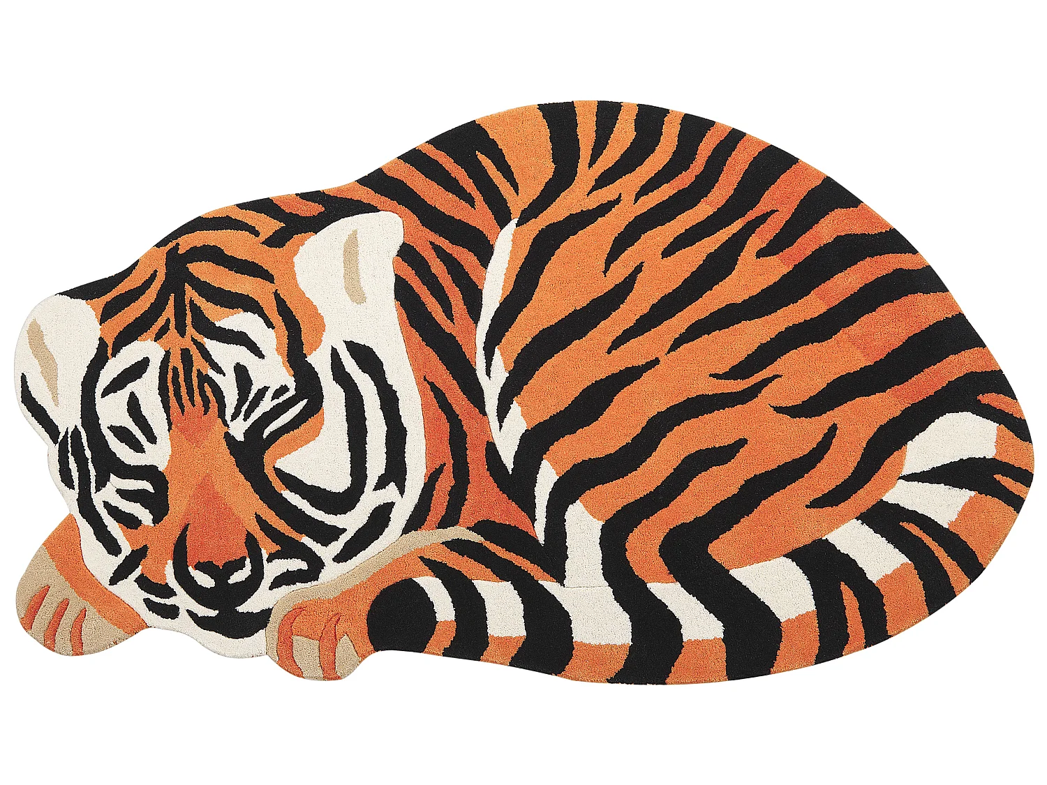 Vloerkleed tijger wol oranje 100 x 155 cm RAJAH