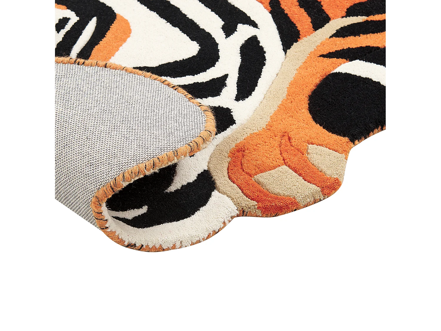 Vloerkleed tijger wol oranje 100 x 155 cm RAJAH