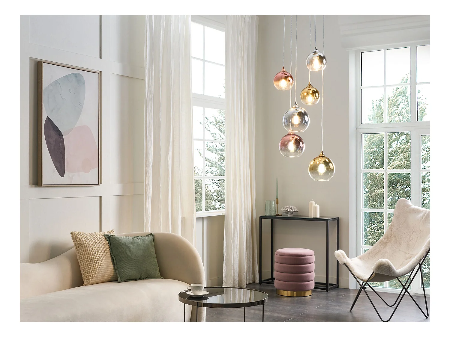 Lampe suspension TOOMA Verre Laiton