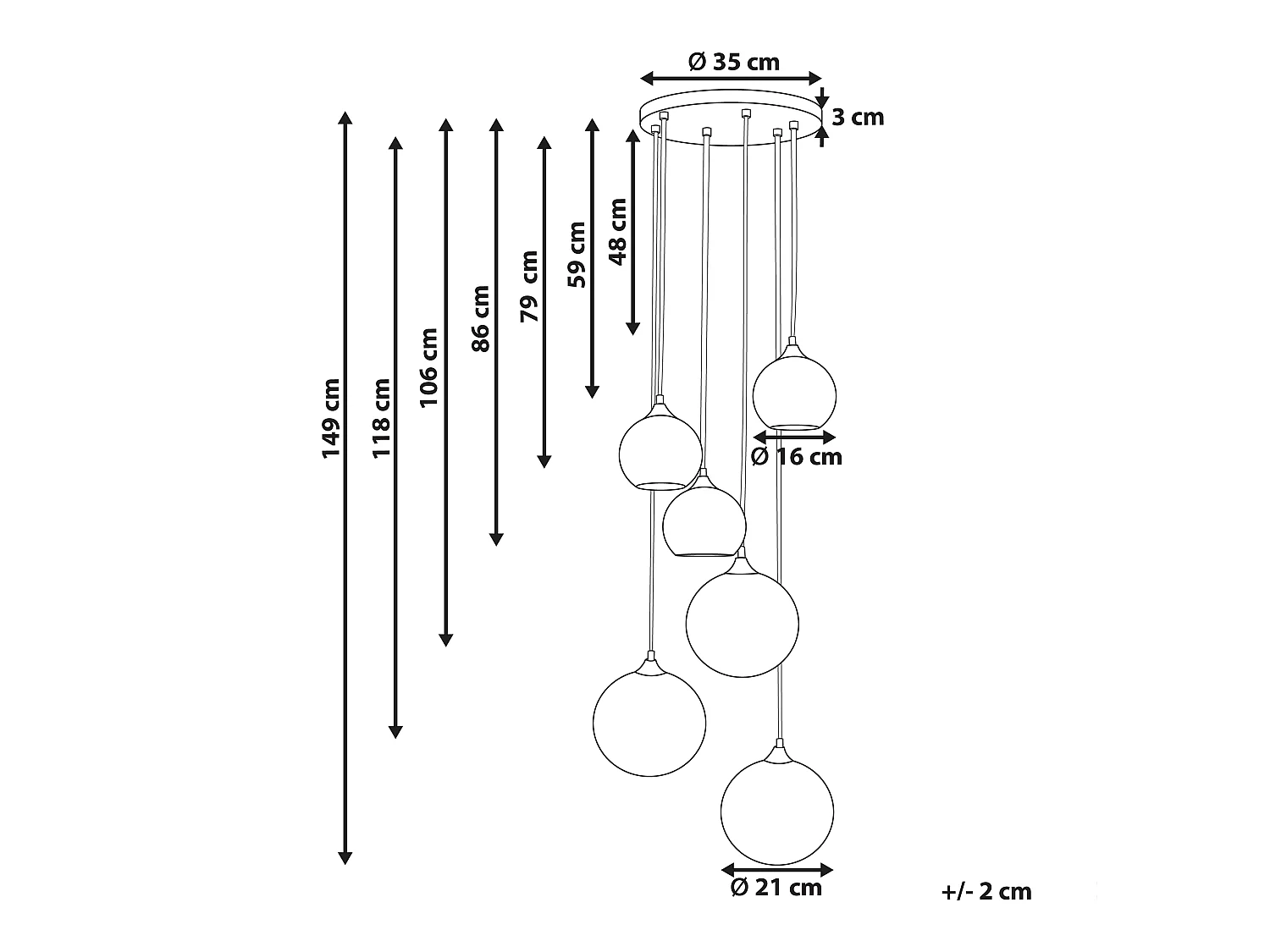 Lampe suspension TOOMA Verre Laiton