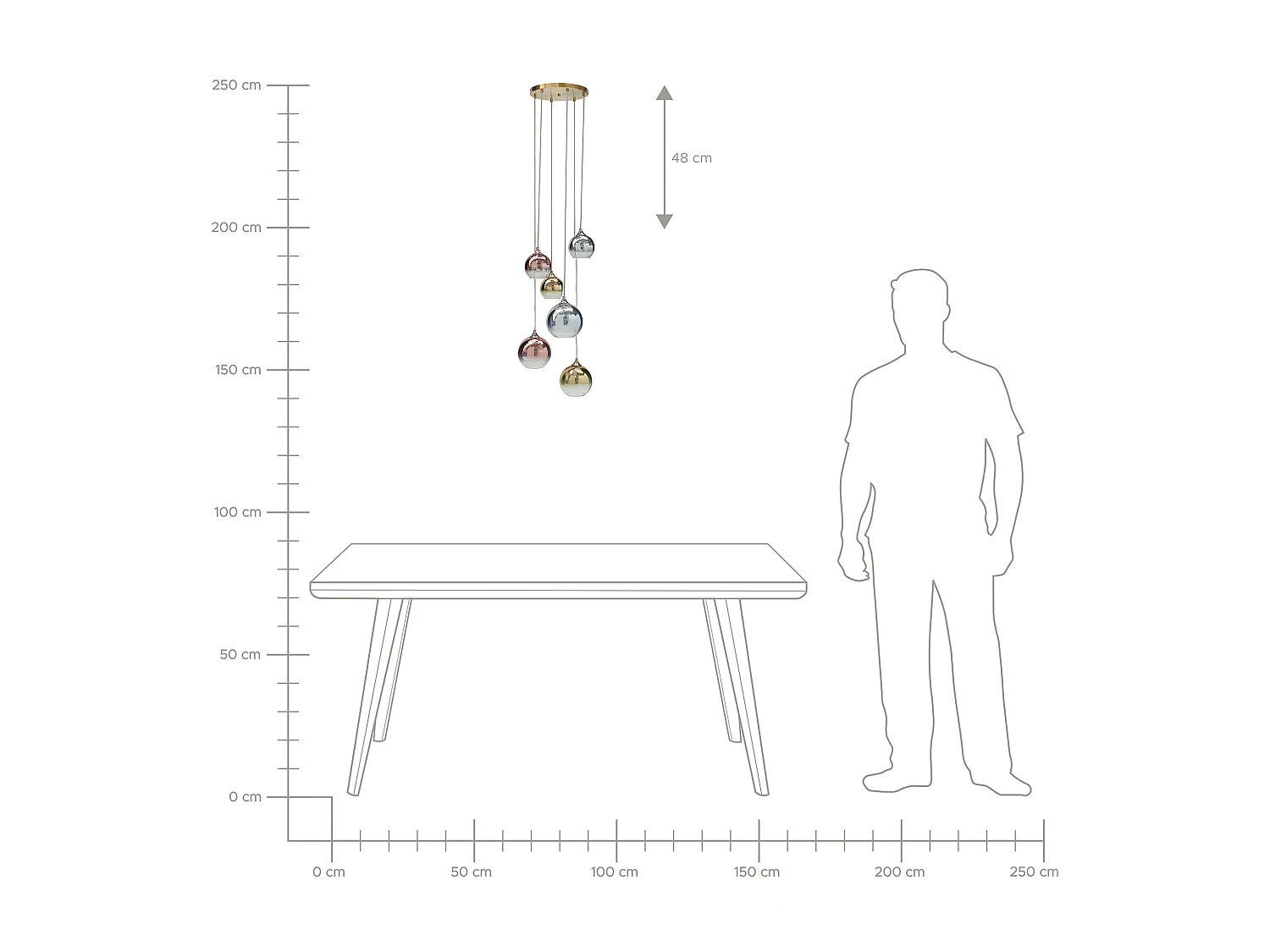 Lampe suspension TOOMA Verre Laiton