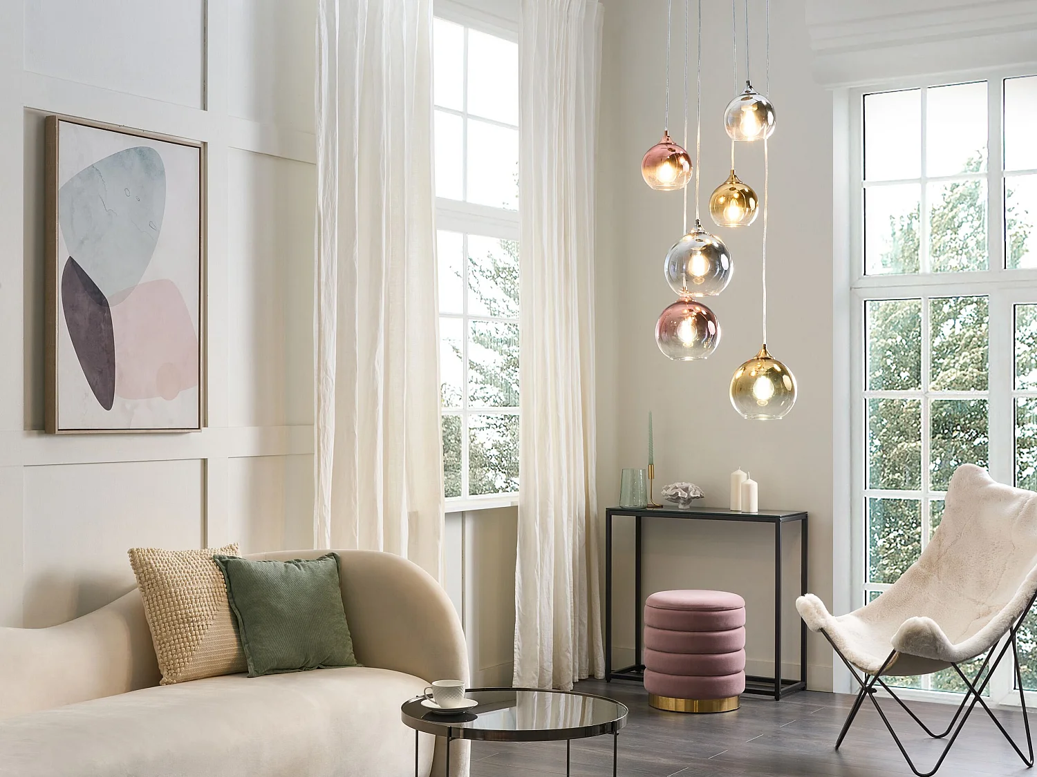 Lampe suspension TOOMA Verre Laiton